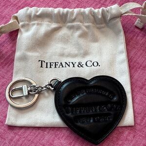Tiffany & Co. Padded Black Heart Bag Charm NWOT